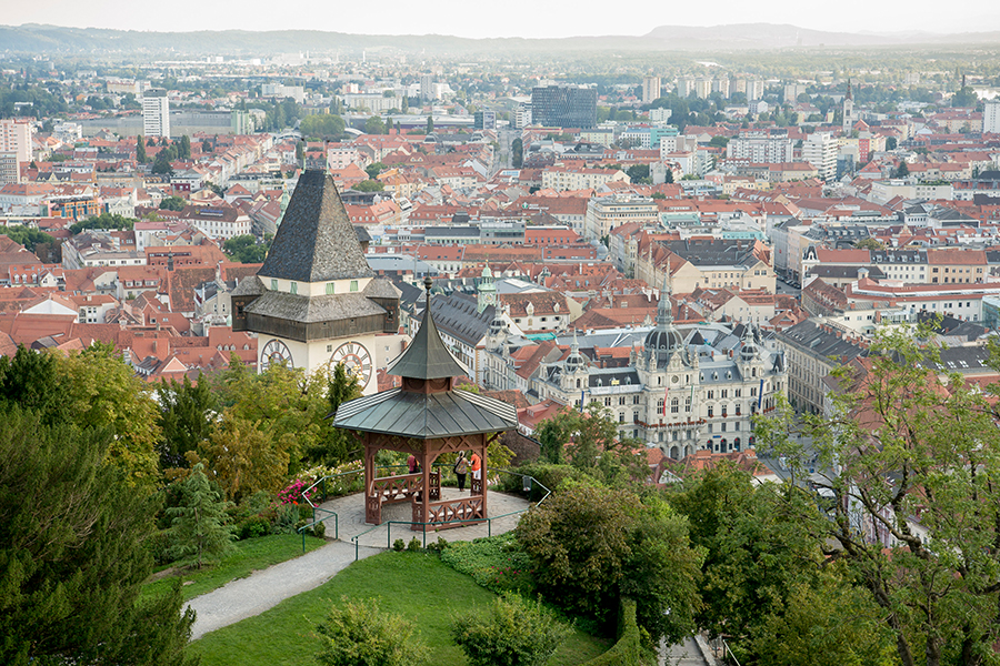 Die schönste Aussicht auf Graz bietet sich von der Kanonenbastei.