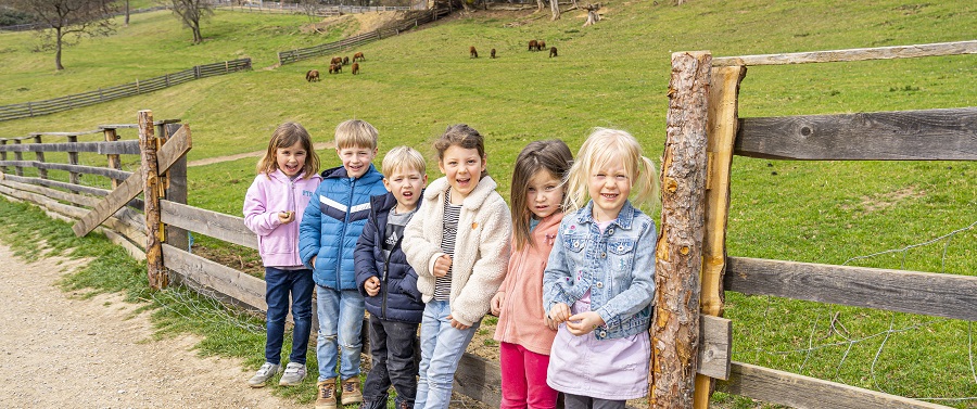 Schule am Bauernhof: Strahlende Gesichter beim Besuch der Tiere am Hof. © Foto Fischer Schule am Bauernhof: Strahlende Gesichter beim Besuch der Tiere am Hof.