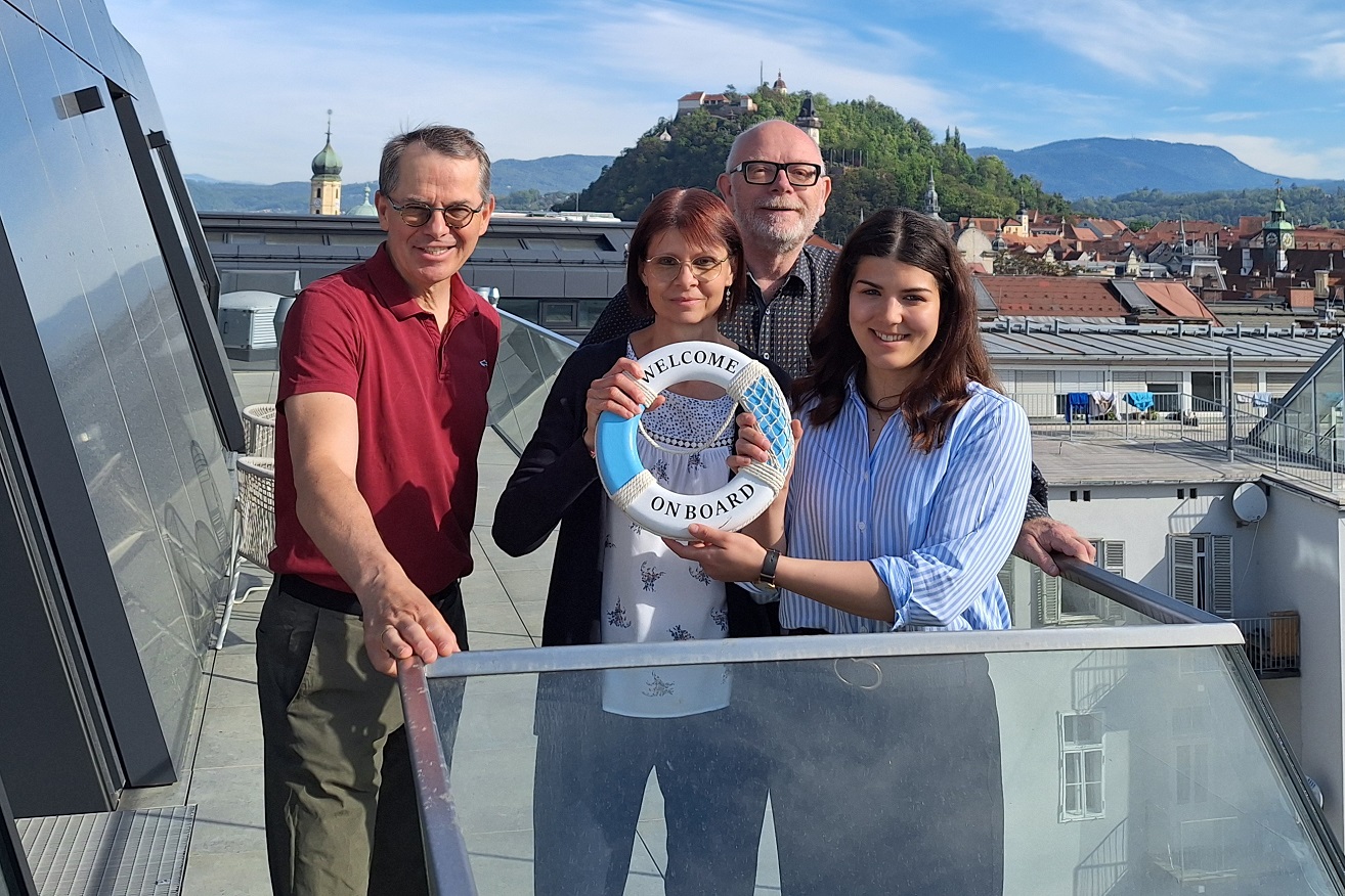 v.l.: Günter Hirner, Petra Jeitler, Rainer Plösch, Kaja Papoušek